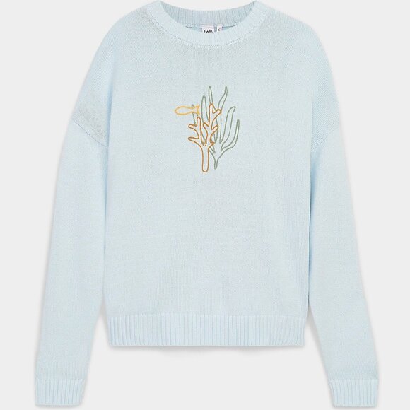 Aquarium Plants Fish Tank Baby Blue Sweater - Picture 1 of 2